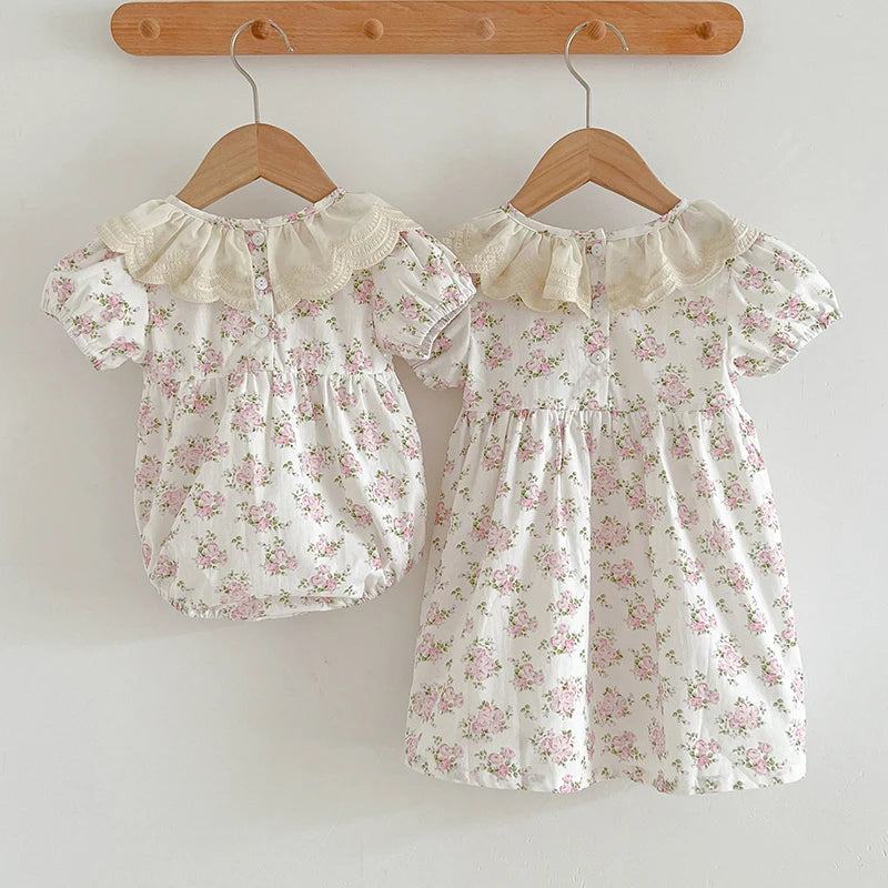 Sisters Matching Outfit Floral Dress & Romper