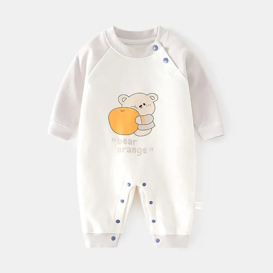 Bear Orange Baby Jumpsuit - Peachy Bloomers