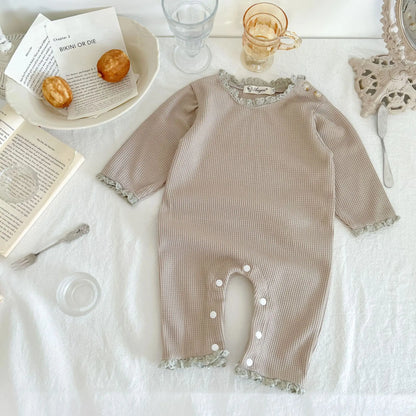 Waffle Cotton Baby Girl Romper