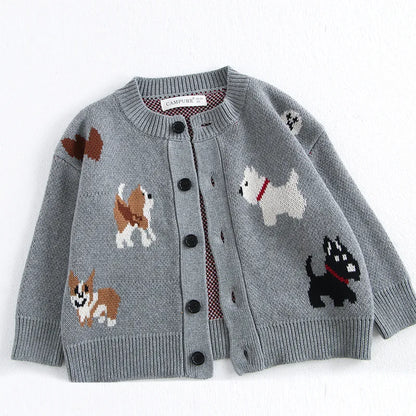 Puppy Gray Cotton Knit Cardigan