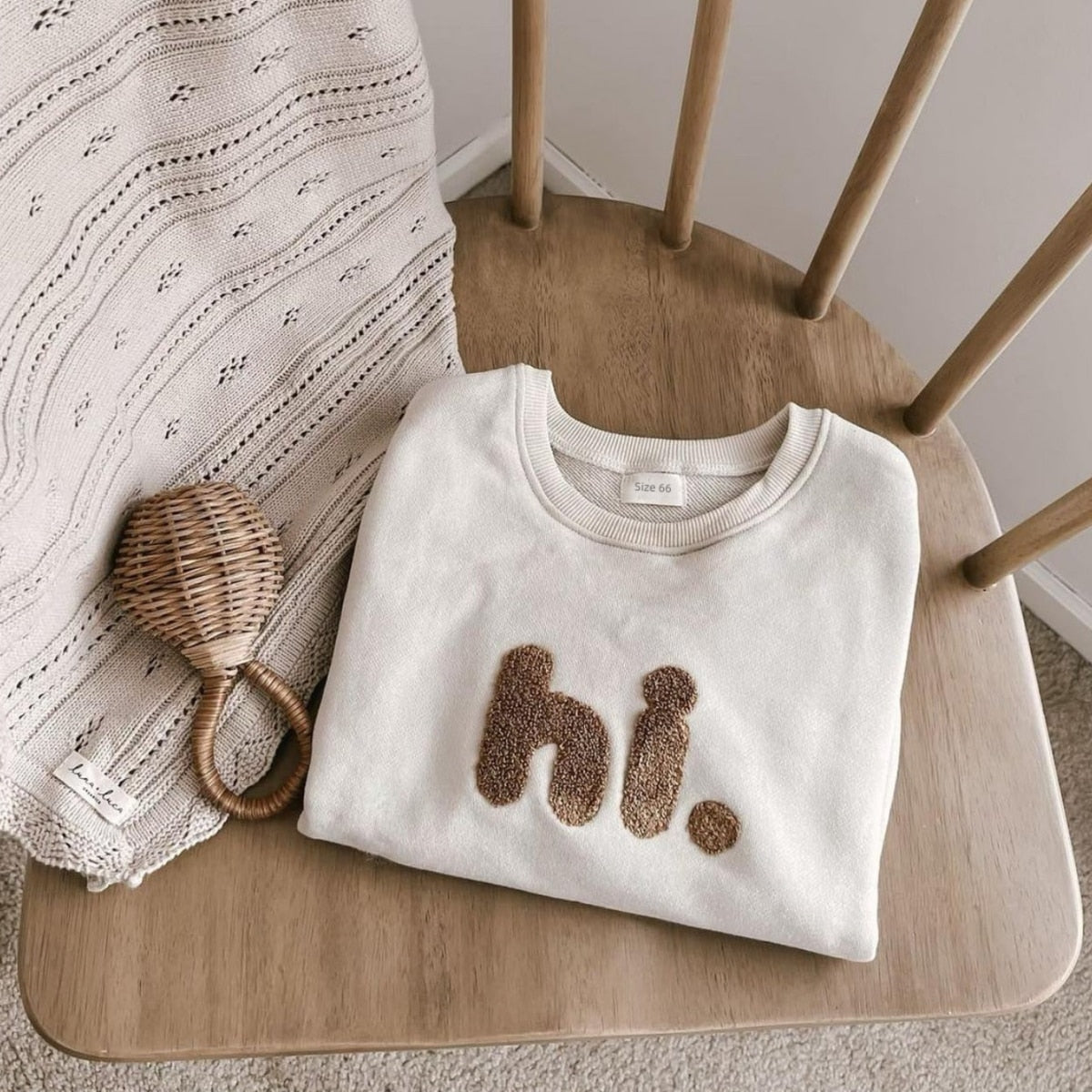 "Hi" Baby Onesie - Peachy Bloomers