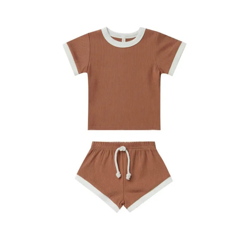 Baby Cotton T-shirt and Shorts Set - Peachy Bloomers