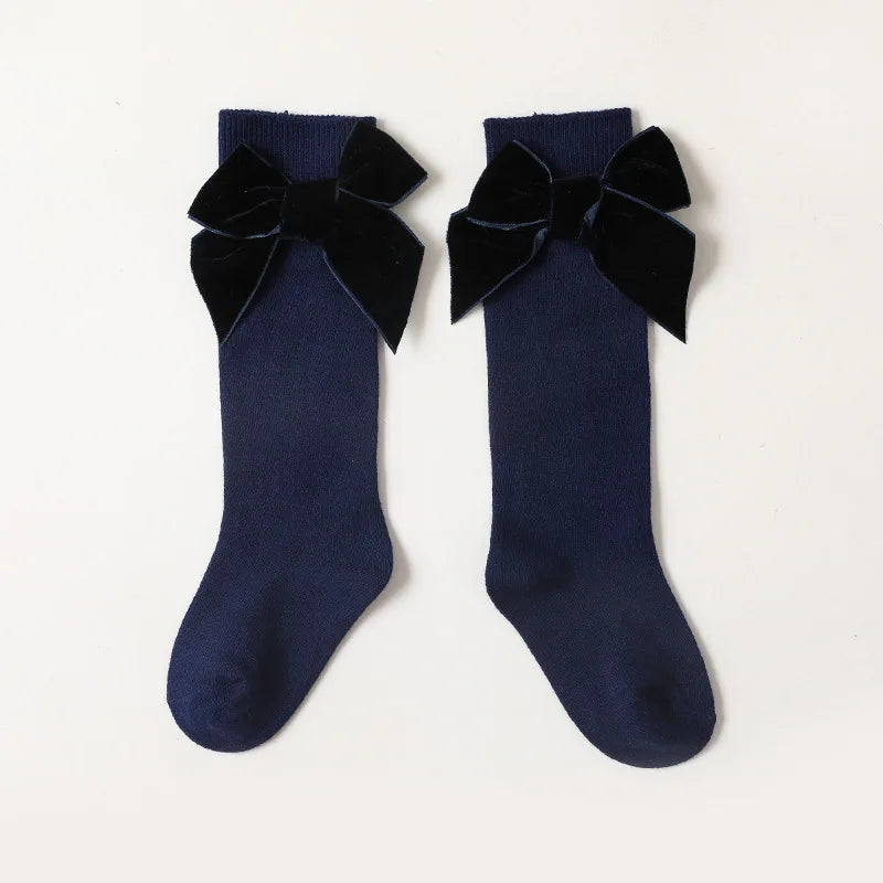 Baby Girls Knee High Bow Socks