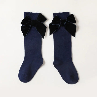 Baby Girls Knee High Bow Socks