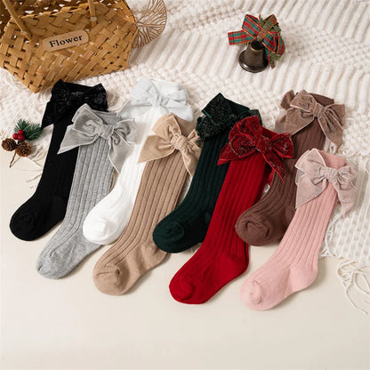 Baby Girls Bow Glittery Socks