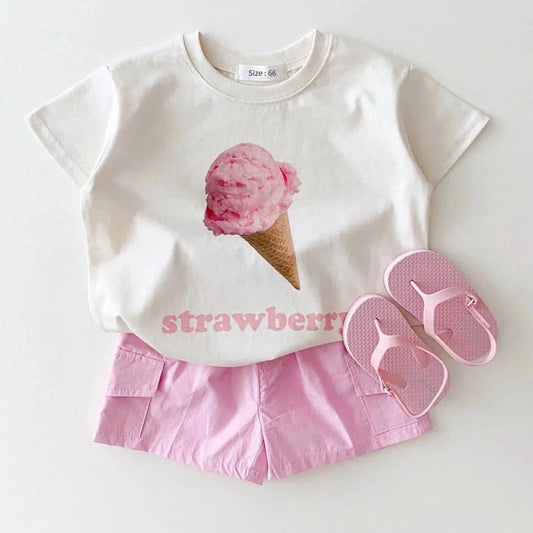 Ice Cream T-shirt & Shorts Set - Peachy Bloomers