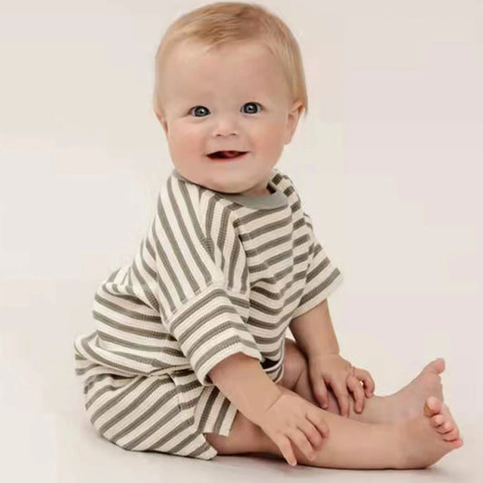 Organic Cotton Stripe Two Piece Set