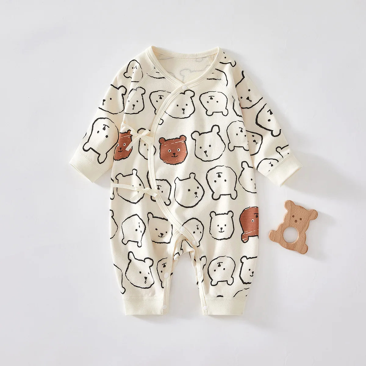 Bear Newborn Cotton Romper - Peachy Bloomers