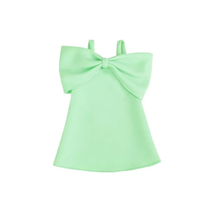 Big Bow Girls Party Dress - Peachy Bloomers