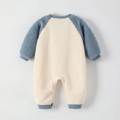 Baby Boy Teddy Fleece Onesie - Peachy Bloomers