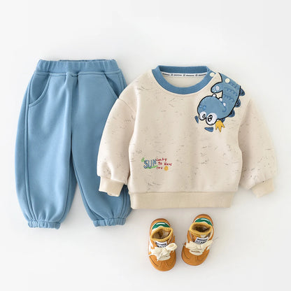 Dinosaur Toddler Cotton Fleece Sweatshirt & Jogger Set