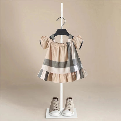 Brit Classic Organic Cotton Plaid Dress - Peachy Bloomers