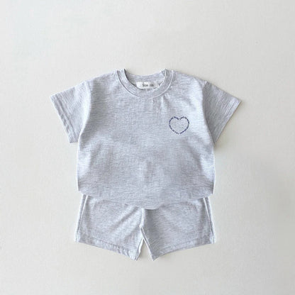 HEART BABY T-SHIRT AND SHORTS SET - Peachy Bloomers
