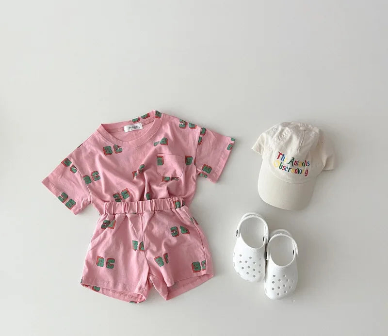 ABC T-shirt and Shorts Set - Peachy Bloomers