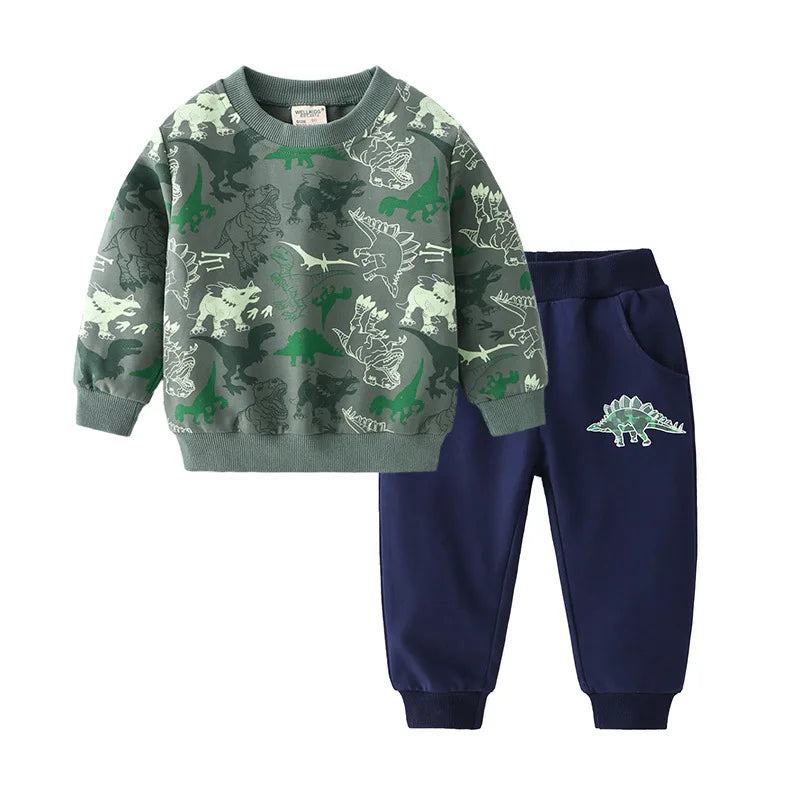 Dinosaur Sweatshirt and Sweatpants Set