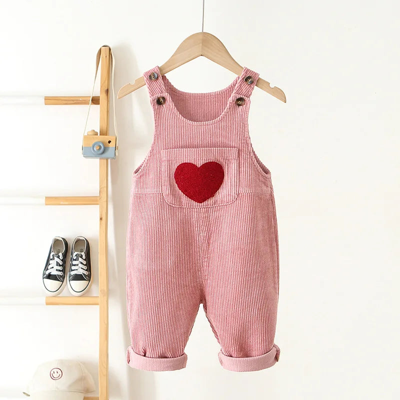 Heart Corduroy Jumpsuit - Peachy Bloomers