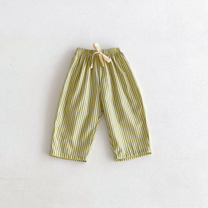 Striped Cotton Drawstring Pants – Unisex Comfort for Everyday Adventures