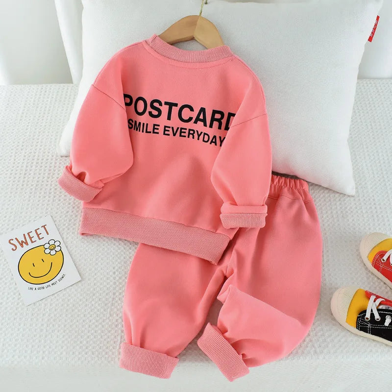 Postcard Smile Sweatshirt and Sweatpants Set