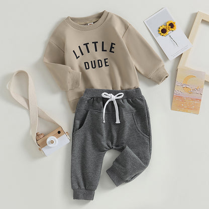 Little Dude Sweatshirt and Sweatpants Set