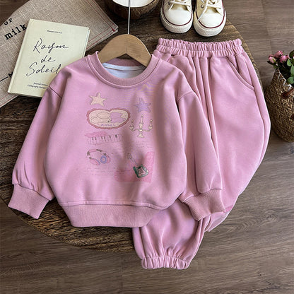 Girls Princess Sweatshirt and Pants Set