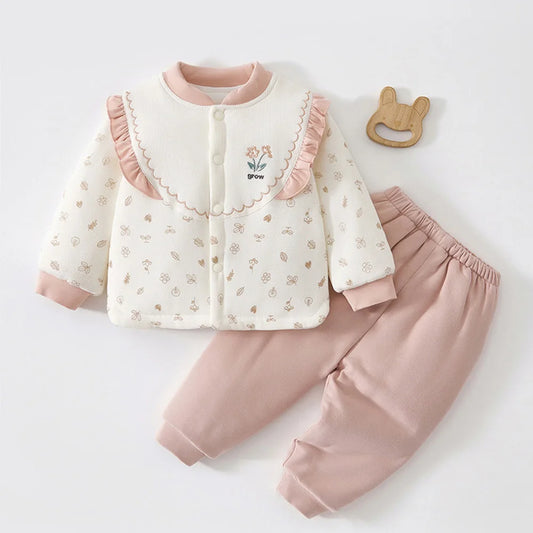 Baby Embroidered 2-Piece Cotton Outfit Set