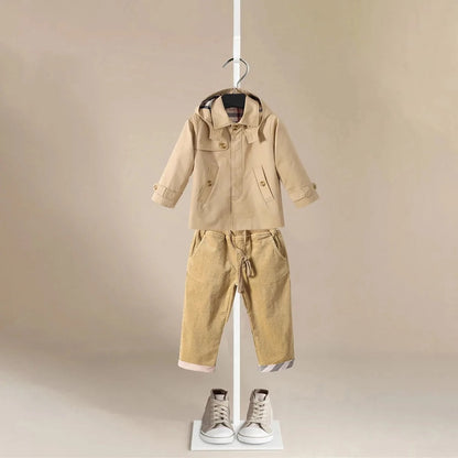 Classic British Trench Jacket with Matching Pants - Peachy Bloomers