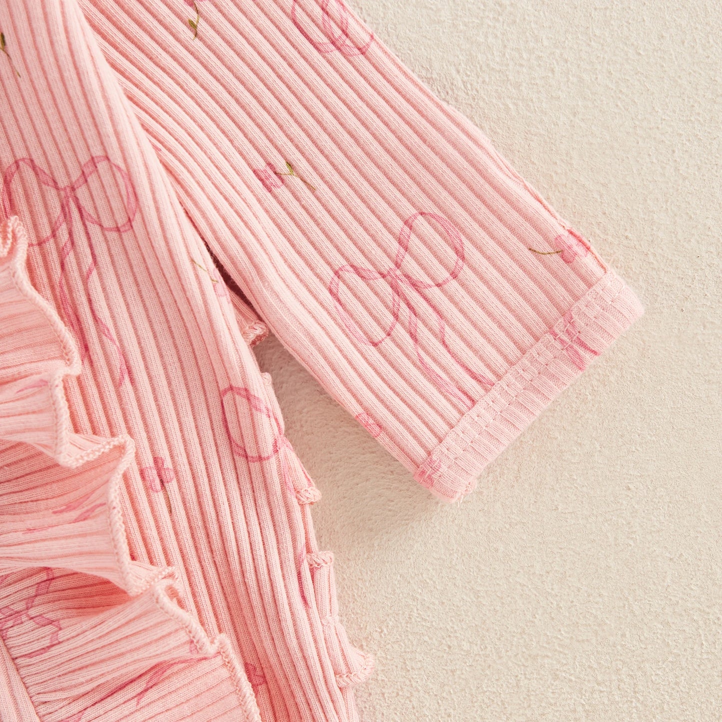 Newborn Ruffle Bow Jumpsuit with Headband