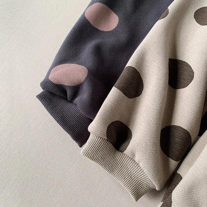 Polka Dot Girls Cotton Fleece Pants