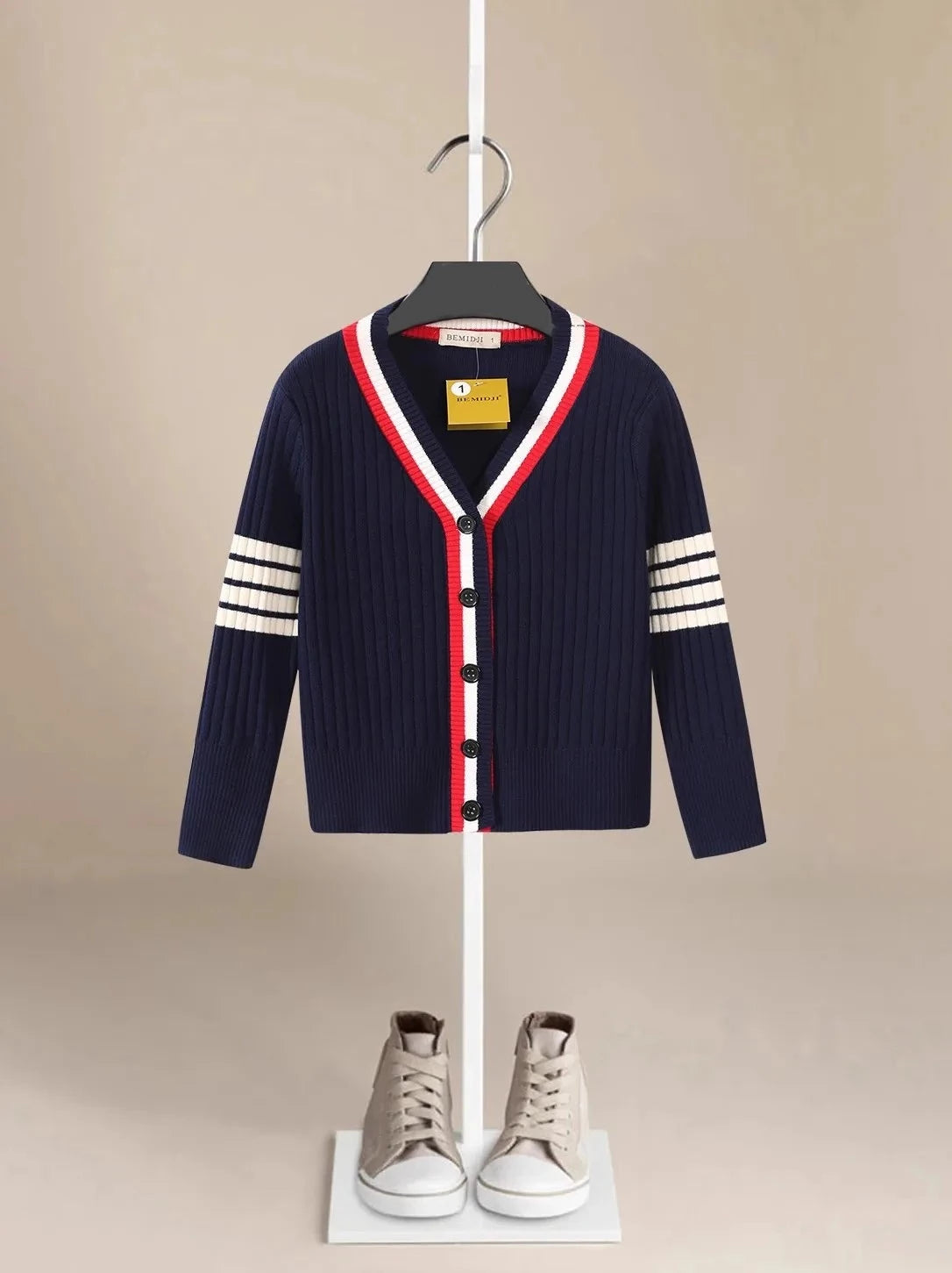 Boys Woolen Cardigan and Corduroy Pants Set - Peachy Bloomers