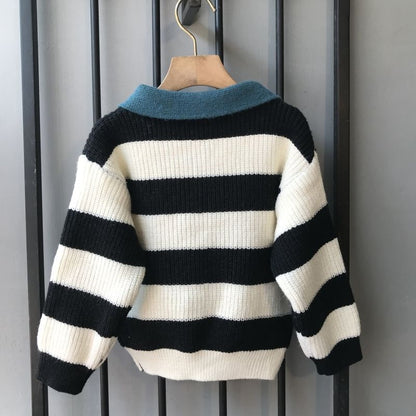 Stripe Bear Knit Sweater