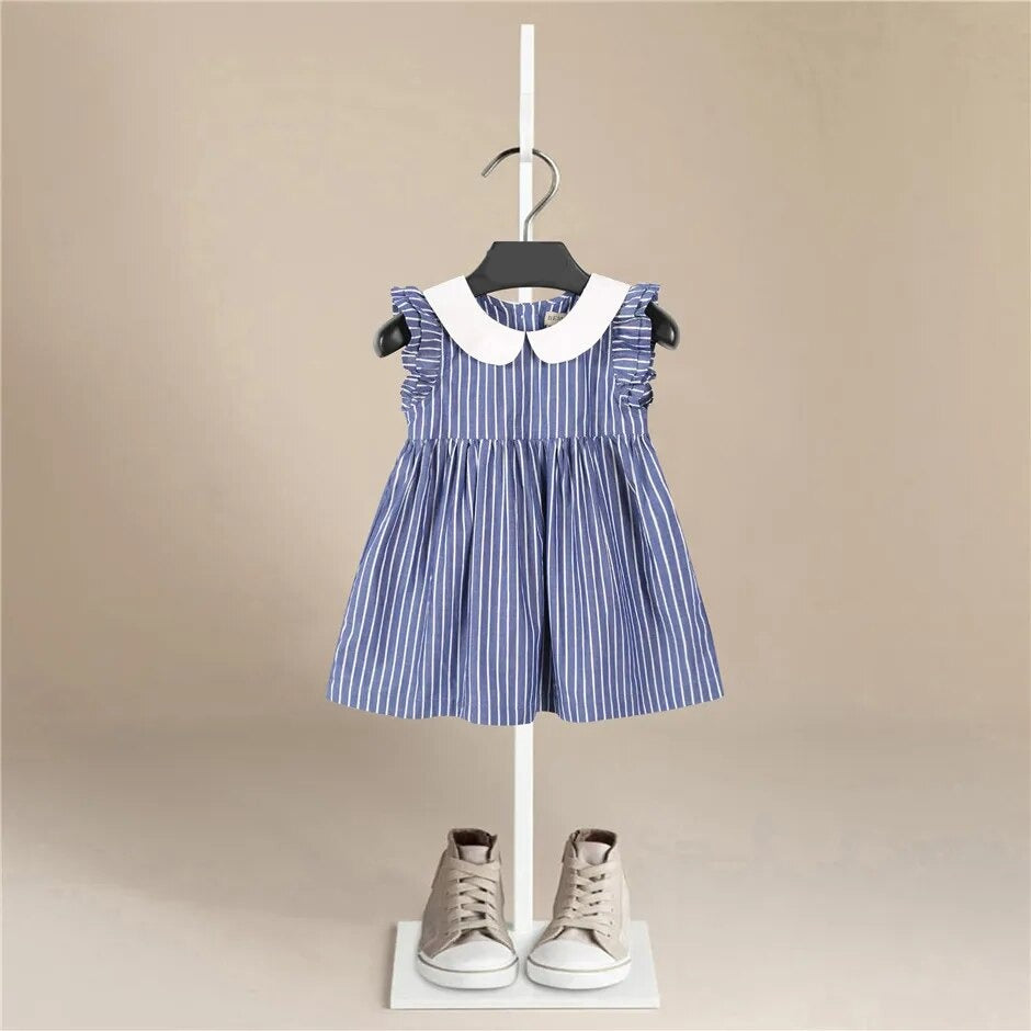 Stripe Cotton Flare Dress