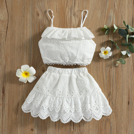 Cotton Eyelet Ruffle and Top Set - Peachy Bloomers