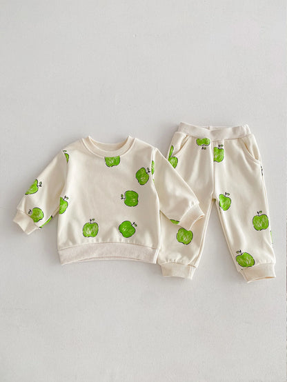 Green Apple Sweatshirt and Sweatpants Set - Peachy Bloomers
