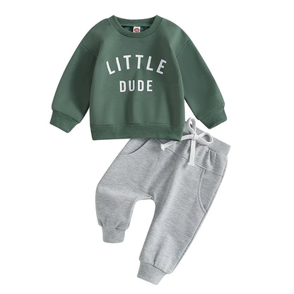 Little Dude Sweatshirt and Sweatpants Set