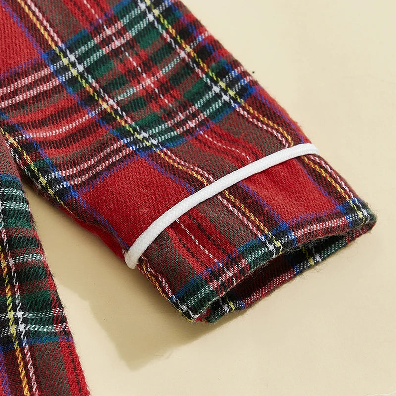 Infant Red Plaid  Holiday Jumpsuit