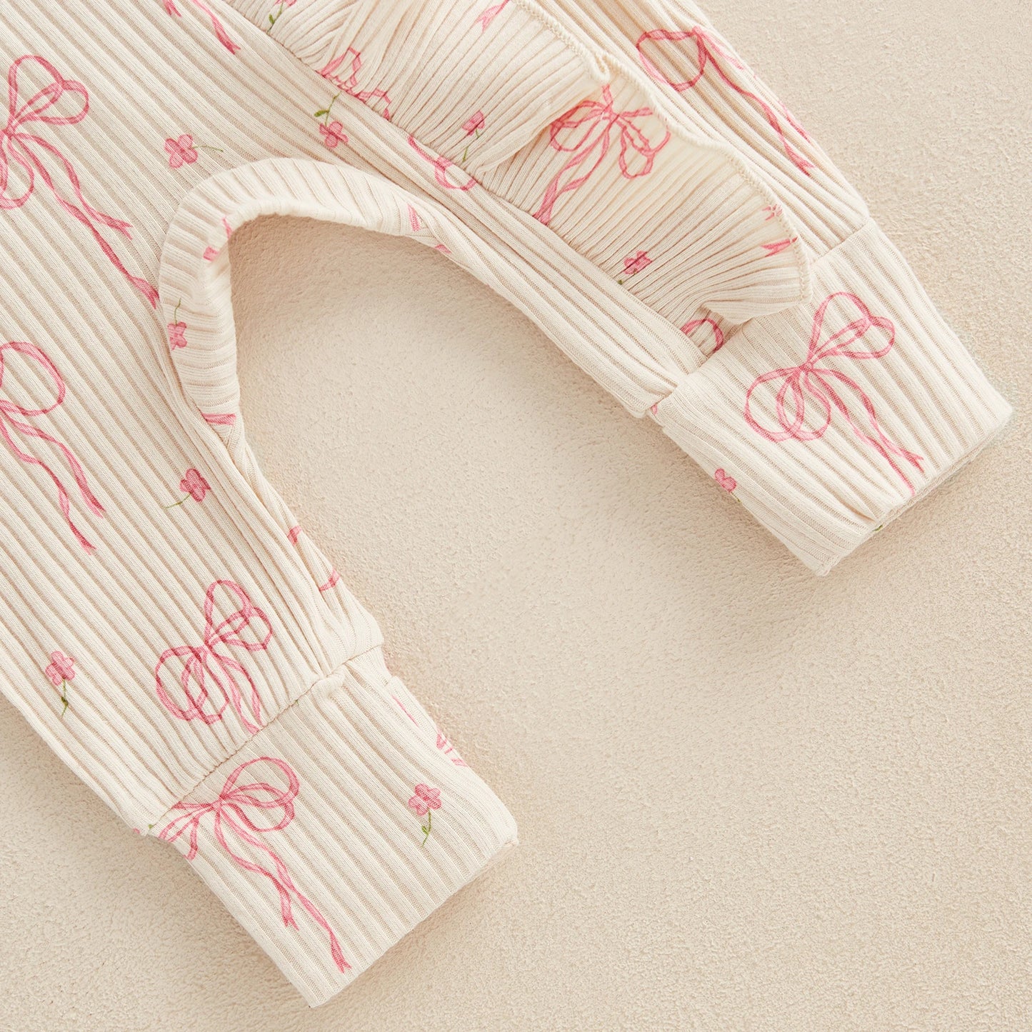 Newborn Ruffle Bow Jumpsuit with Headband