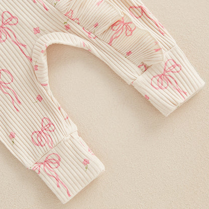 Newborn Ruffle Bow Jumpsuit with Headband