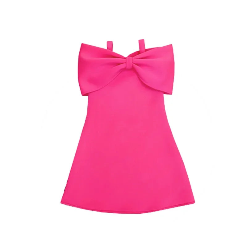 Big Bow Girls Party Dress - Peachy Bloomers