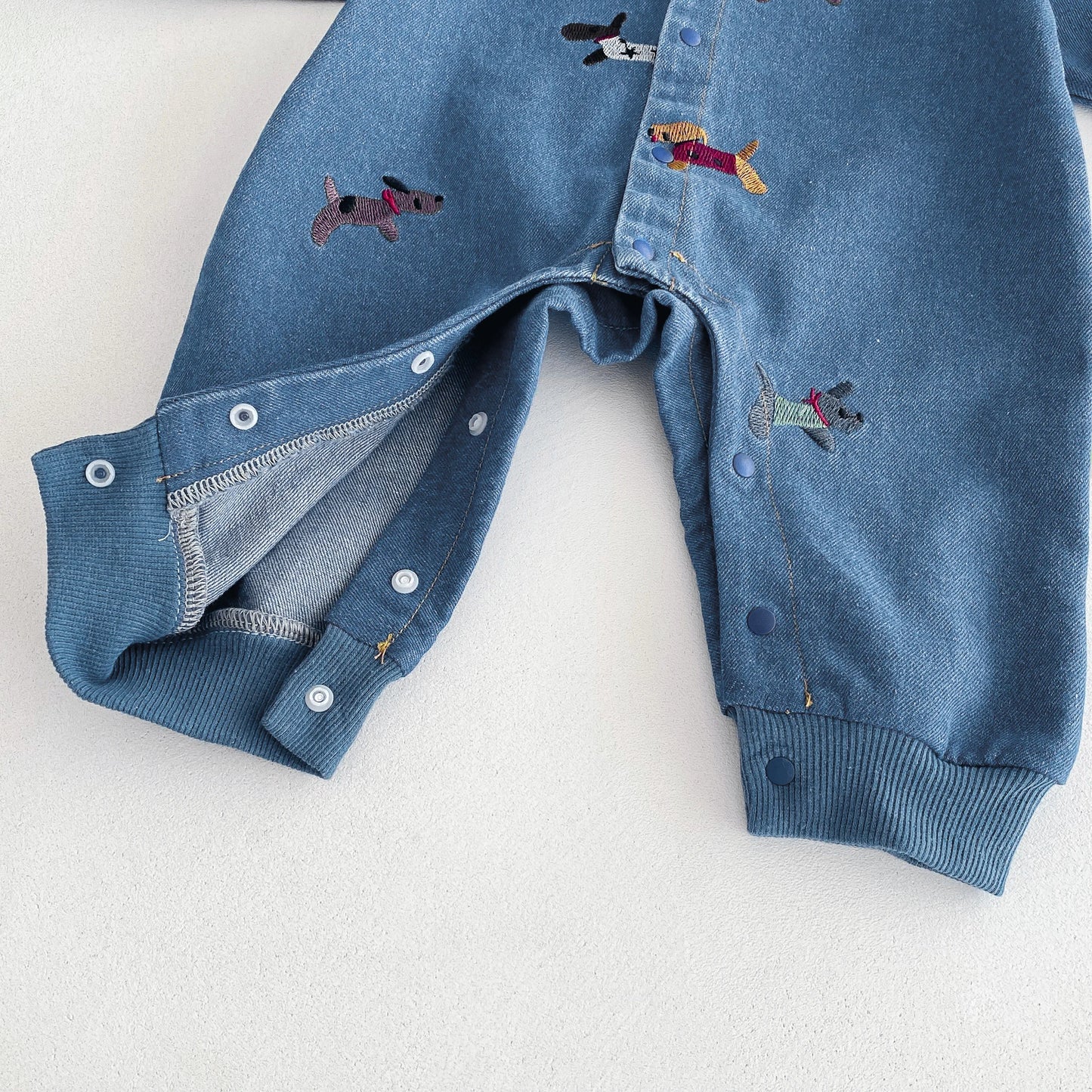 Little Puppy Baby Denim Jumpsuit