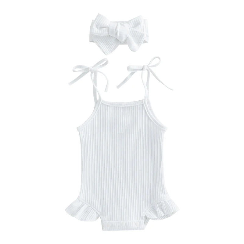 Baby Ruffle Cotton Romper – Sleeveless Summer Bodysuit
