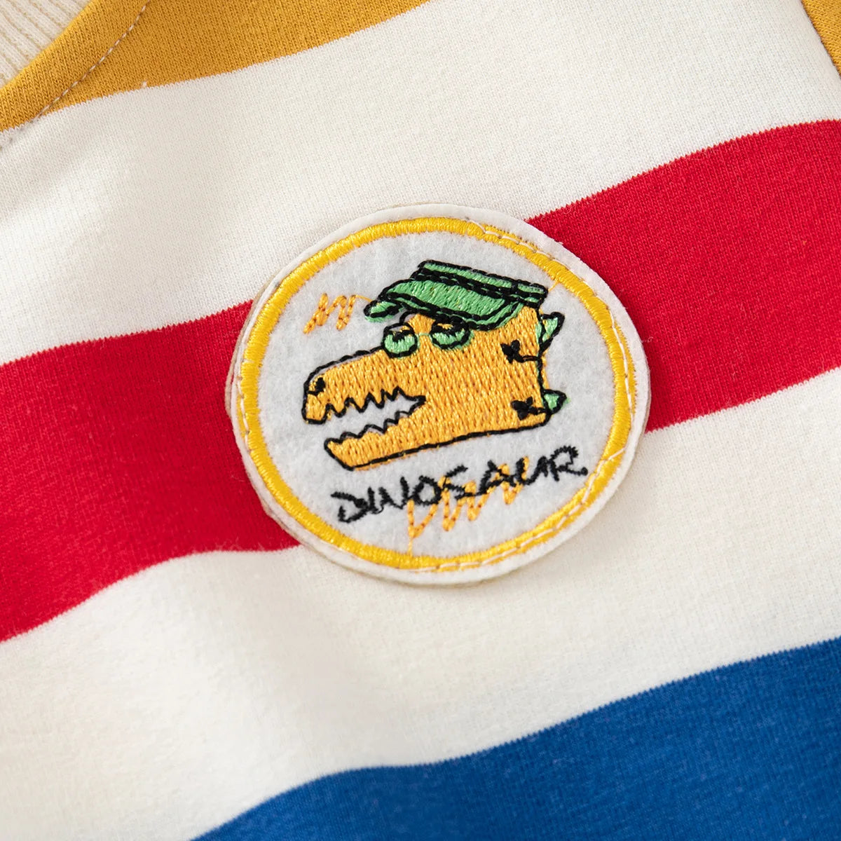 Dinosaur Colorful Stripe Cotton Sweater