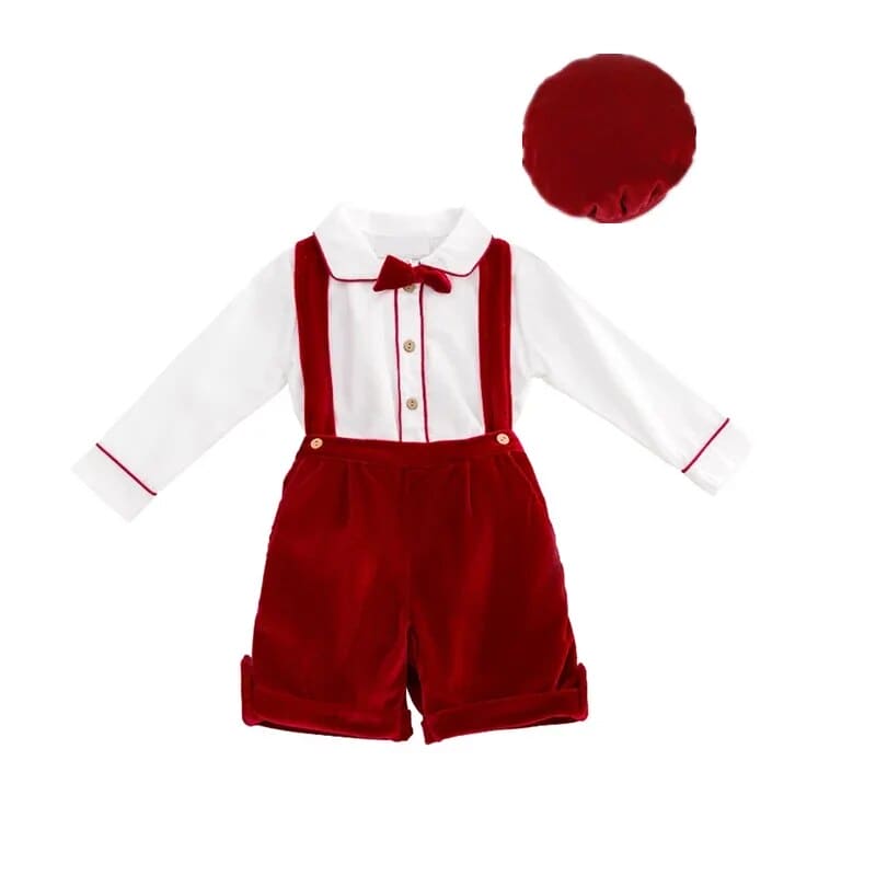 Boys Velvet Outfit Set - Peachy Bloomers