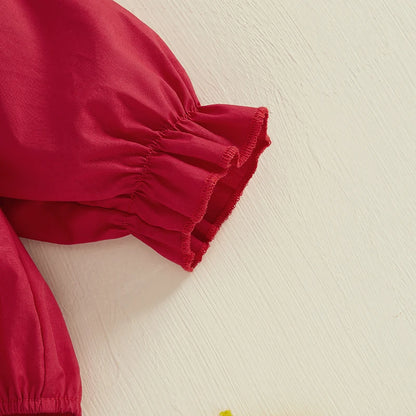 Toddler Girls Smocked Bow Holiday Romper