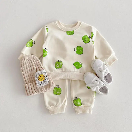 Green Apple Sweatshirt and Sweatpants Set - Peachy Bloomers