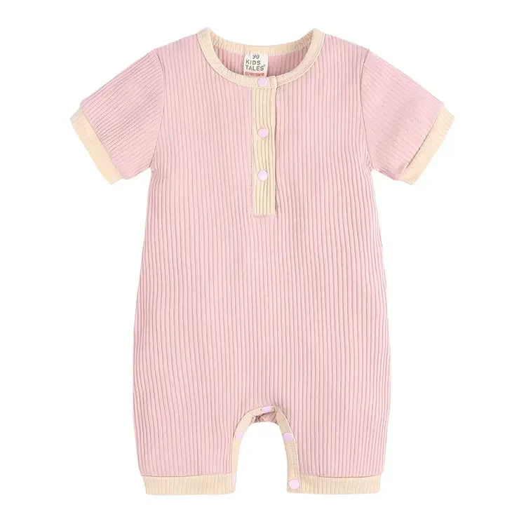 Baby Ribbed Knit Cotton Jumpsuit - Peachy Bloomers