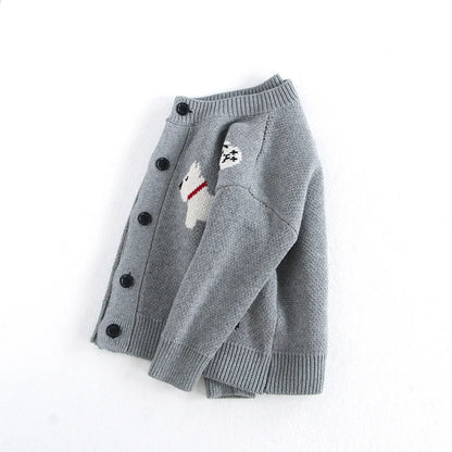 Puppy Gray Cotton Knit Cardigan