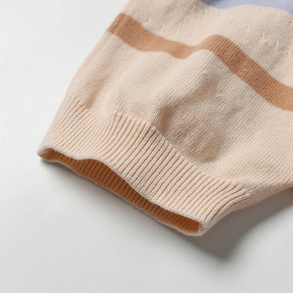 Stripe Cotton Knit Top and Shorts Set