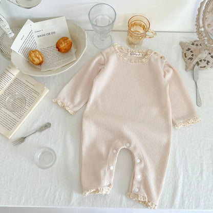 Waffle Cotton Baby Girl Romper