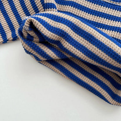 Retro Stripe Cotton Waffle Set