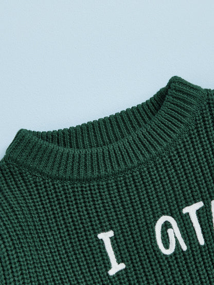 Toddler Christmas Knit Sweater - I ate Santas Cookies